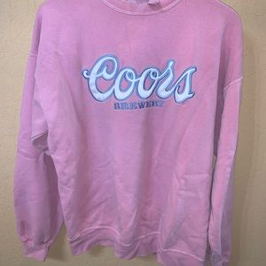 Coors Brewery Woman’s Pink Appliqué detail Sweatshirt M Medium